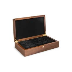 BOITE A MONTRE, Coffret 10 montres placage en noyer mat309367<Beco New