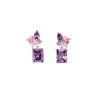 Boucle d'oreille Argent Rhodié - Oxyde de Zirconium violet et rose 602624<GO Mademoiselle Fashion
