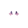 Boucle d'oreille Argent Rhodié - Oxyde de Zirconium violet et rose 602625<GO Mademoiselle New