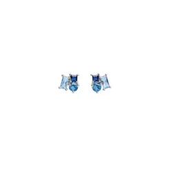 Boucle d'oreille Argent Rhodié - Oxyde de Zirconium bleu 602618<GO Mademoiselle Outlet