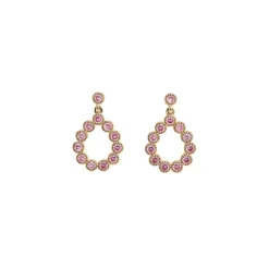 Boucle d'oreille Plaqué or - Oxyde de Zirconium rose 606632<GO Mademoiselle Hot