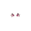 Boucle d'oreille Plaqué or - Oxyde de Zirconium Violet rose fuschia 606626<GO Mademoiselle Sale