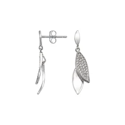 Boucles d'oreilles pendantes feuilles argent602561<GO Mademoiselle Clearance