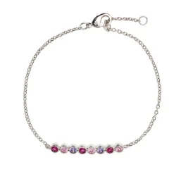 Bracelet Argent Rhodié - Oxyde de Zirconium violet rose fuschia 601594<GO Mademoiselle Sale
