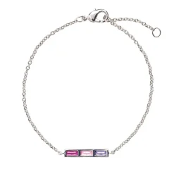 Bracelet Argent Rhodié - Oxyde de Zirconium violet rose fuschia 601596<GO Mademoiselle Online
