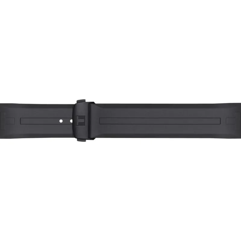 Bracelet caoutchouc noir boucle déployante titane pour Touch Connect solarT603046211<Tissot Best