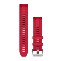 Bracelet de montre MARQ QuickFit 22mm Silicone rouge avec boucle argent010-13225-03<Garmin Outlet