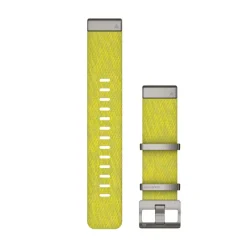 Bracelet de montre MARQ QuickFit 22mm tri-tons en nylon tissé façon Jacquard jaune/vert avec boucle argent010-12738-23<Garmin Clearance