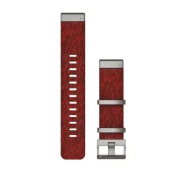 Bracelet de montre MARQ QuickFit 22mm tri-tons en nylon tissé façon Jacquard rouge avec boucle argent010-12738-22<Garmin Clearance