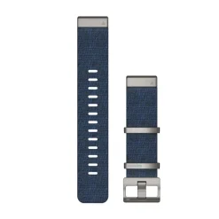 Bracelet de montre MARQ QuickFit 22mm tri-tons en nylon tissé façon Jacquard bleu avec boucle argent010-12738-02<Garmin Clearance