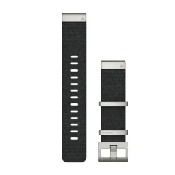 Bracelet de montre MARQ QuickFit 22mm tri-tons en nylon tissé façon Jacquard noir avec boucle argent010-12738-21<Garmin New