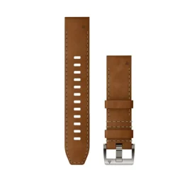 Bracelet de montre MARQ QuickFit 22mm Bracelet hybride en cuir/caoutchouc FKM marron/noir avec boucle argent010-13225-08<Garmin Online