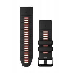 Bracelet de montre QuickFit 26mm Silicone Noir / Rouge Feu010-13281-06<Garmin Sale