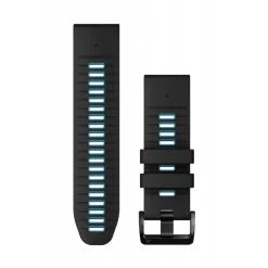Bracelet de montre QuickFit 26mm Silicone Noir / Bleu Cirrus010-13281-05<Garmin Fashion