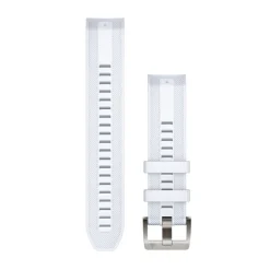 Bracelet de montre MARQ QuickFit 22mm Silicone blanc avec boucle argent010-13225-06<Garmin Hot
