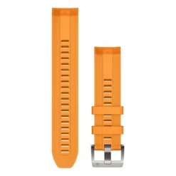 Bracelet de montre MARQ QuickFit 22mm Silicone orange avec boucle argent010-13225-04<Garmin Best