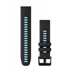 Bracelet de montre QuickFit 22mm Silicone Noir / Bleu Cirrus010-13280-05<Garmin Discount