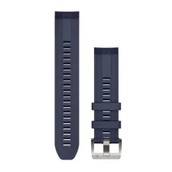 Bracelet de montre MARQ QuickFit 22mm Silicone bleu foncé avec boucle argent010-13225-02<Garmin Discount