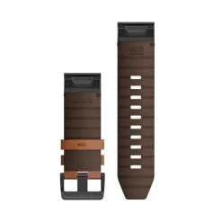 Bracelet de montre QuickFit 26mm Cuir marron avec boucle noire010-12864-05<Garmin Clearance