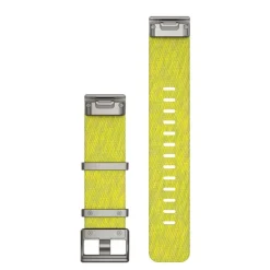 Bracelet de montre MARQ QuickFit 22mm tri-tons en nylon tissé façon Jacquard jaune/vert avec boucle argent010-12738-23<Garmin Clearance