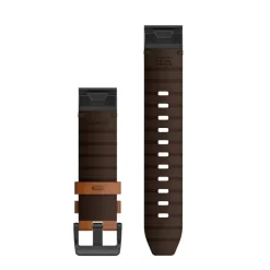 Bracelet de montre QuickFit 22mm Cuir marron avec boucle noire010-12863-05<Garmin Clearance