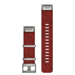 Bracelet de montre MARQ QuickFit 22mm tri-tons en nylon tissé façon Jacquard rouge avec boucle argent010-12738-22<Garmin Clearance