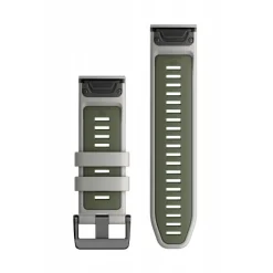 Bracelet de montre QuickFit 26mm Silicone Gris clair / Vert Moss010-13281-08<Garmin Hot