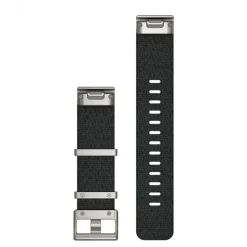 Bracelet de montre MARQ QuickFit 22mm tri-tons en nylon tissé façon Jacquard noir avec boucle argent010-12738-21<Garmin New