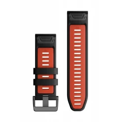 Bracelet de montre QuickFit 26mm Silicone Noir / Rouge Feu010-13281-06<Garmin Sale