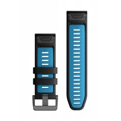 Bracelet de montre QuickFit 26mm Silicone Noir / Bleu Cirrus010-13281-05<Garmin Fashion