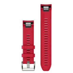 Bracelet de montre MARQ QuickFit 22mm Silicone rouge avec boucle argent010-13225-03<Garmin Outlet