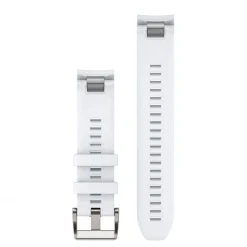 Bracelet de montre MARQ QuickFit 22mm Silicone blanc avec boucle argent010-13225-06<Garmin Hot