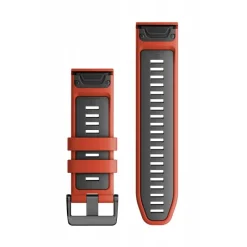 Bracelet de montre QuickFit 26mm Silicone Rouge feu / Graphite010-13281-04<Garmin Clearance