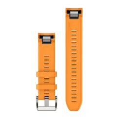 Bracelet de montre MARQ QuickFit 22mm Silicone orange avec boucle argent010-13225-04<Garmin Best