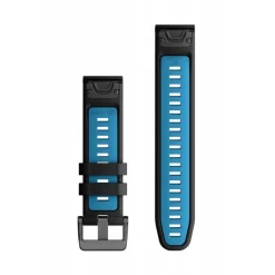 Bracelet de montre QuickFit 22mm Silicone Noir / Bleu Cirrus010-13280-05<Garmin Discount
