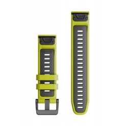 Bracelet de montre QuickFit 22mm Silicone Jaune / Graphite010-13280-03<Garmin New