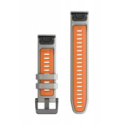 Bracelet de montre QuickFit 22mm Silicone Gris / Orange010-13280-02<Garmin Sale