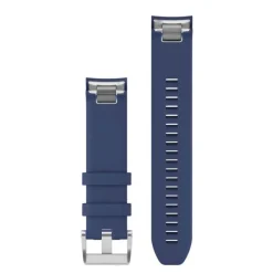 Bracelet de montre MARQ QuickFit 22mm Silicone bleu foncé avec boucle argent010-13225-02<Garmin Discount