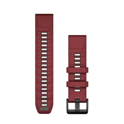 Bracelet Quickfit 22mm silicone rouge marsala / graphite010-13392-06<Garmin Clearance
