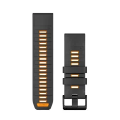Bracelet Quickfit 26mm silicone graphite / orange010-13393-05<Garmin Hot