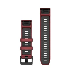 Bracelet Quickfit 22mm silicone rouge marsala / graphite010-13392-06<Garmin Clearance