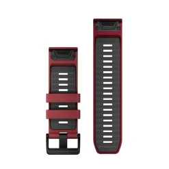Bracelet Quickfit 26mm silicone rouge marsala / graphite010-13393-06<Garmin Outlet
