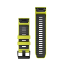 Bracelet Quickfit 26mm silicone jaune / graphite010-13393-08<Garmin Outlet