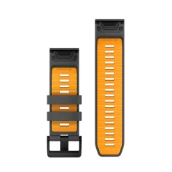 Bracelet Quickfit 26mm silicone graphite / orange010-13393-05<Garmin Hot
