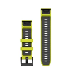 Bracelet Quickfit 22mm silicone jaune / graphite010-13392-08<Garmin New