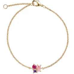 Bracelet Plaqué or - Oxyde de Zirconium Violet rose fuschia 605608<GO Mademoiselle Outlet