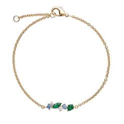 Bracelet Plaqué or - Oxyde de Zirconium vert bleu blanc 605605<GO Mademoiselle Hot