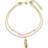 Bracelet plume acier doré et rose608367<GO Mademoiselle Online
