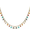 Collier acier doré avec charms multicolore608418<GO Mademoiselle New
