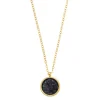 Collier acier doré pendentif pierre noire608339<GO Mademoiselle Hot